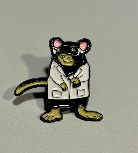 Scientist Rat Pin Badge